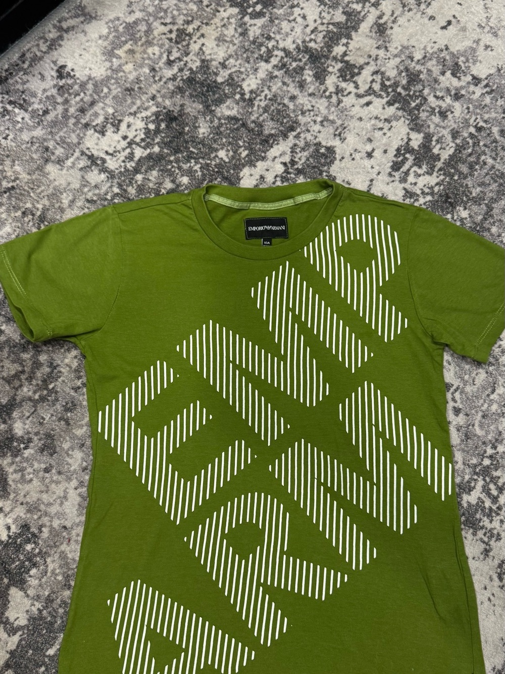 Emporio Armani Men's Green Short-Sleeve Logo Tee